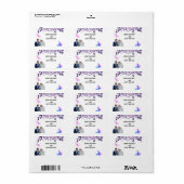 Watercolor purple flower bouquet sticker (Full Sheet)