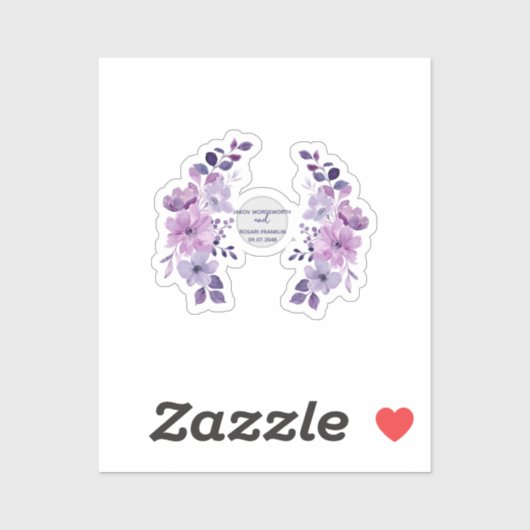 Watercolor purple flower bouquet sticker (Vel)