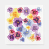 Watercolor Purple Pansy Pattern Boho Bridal Shower Servet (Voorkant)