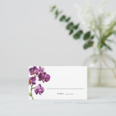 Watercolor Purple Phalaenopsis Orchids Wedding Plaatskaartje (Staand voorkant)