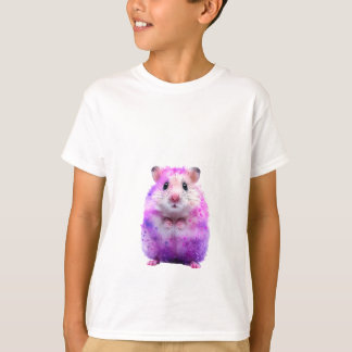 Watercolor Purple Splatter Hamster Kids T-shirt