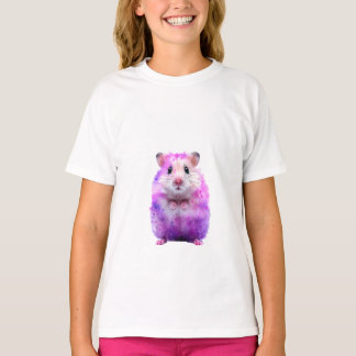 Watercolor Purple Splatter Hamster Kids T-shirt