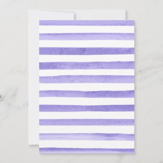 Watercolor Purple Summer Flowers Baby Shower Kaart (Achterkant)