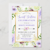 Watercolor Purple Summer Flowers Sweet 16 Kaart (Voorkant)