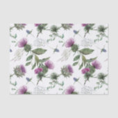 Watercolor Purple Thistle Botanical Pattern Tissuepapier (Voorkant)