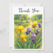 Watercolor Purple & Yellow Irises  Birthday Party  Bedankkaart (Voorkant)