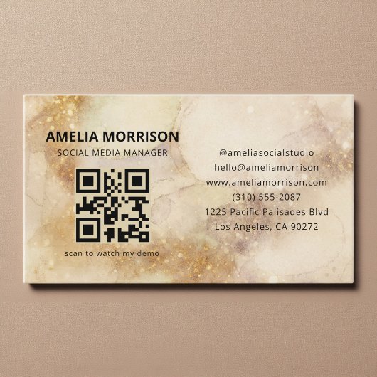 Watercolor QR Code Minimalist Professional Visitekaartje