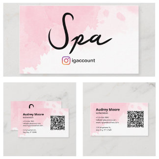 Watercolor QR-code voor schoonheidsspecialist Visitekaartje