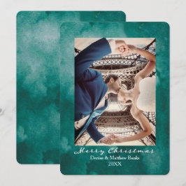 Watercolor Quetzal Groen Elegant Kerstkaart Kaart