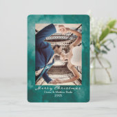 Watercolor Quetzal Groen Elegante Kerstkaart Kaart (Staand voorkant)