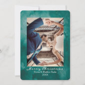 Watercolor Quetzal Groen Elegante Kerstkaart Kaart (Voorkant)