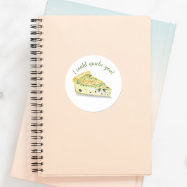 Watercolor Quiche Ik zou je kunnen quichen! Ronde Sticker