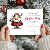 Watercolor quirky Santa holiday party invitation Kaart
