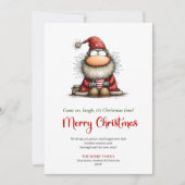 Watercolor Quirky Santa Playful Christmas Greeting Feestdagenkaart (Voorkant)
