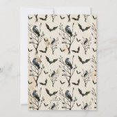 Watercolor Raaf & Vleermuizen Halloween Feest Kaart (Achterkant)