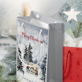 Watercolor Rabbit Carolers Cottagecore Klein Cadeauzakje