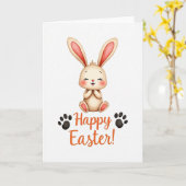 Watercolor Rabbit Easter Card Kaart (Gele Bloem)