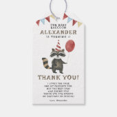 Watercolor Raccoon 1st Birthday  Cadeaulabel (Voorkant)