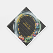 Watercolor Race Track Boys Birthday Party Servet (Hoek)