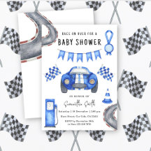 Watercolor Raceauto Baby Shower