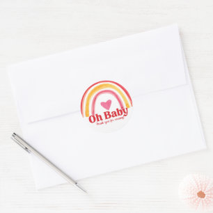 Watercolor Rainbow Baby Shower Thank You Ronde Sticker