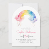 Watercolor Rainbow Baby Shower whimsical Arch Kaart (Voorkant)