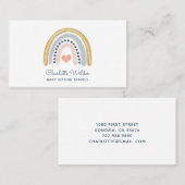 Watercolor Rainbow Baby Sitter Business Card Visitekaartje (Voorkant / Achterkant)