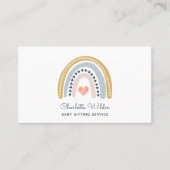 Watercolor Rainbow Baby Sitter Business Card Visitekaartje (Voorkant)