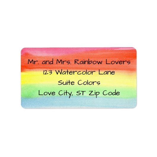 Watercolor Rainbow Custom Address Labels (Voorkant)