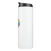 Watercolor Rainbow Heart Personalized Thermosbeker (Geroteerd rechts)