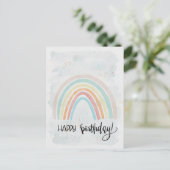 Watercolor Rainbow Modern Happy birthday Briefkaart (Staand voorkant)