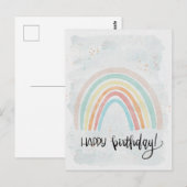 Watercolor Rainbow Modern Happy birthday Briefkaart (Voorkant / Achterkant)