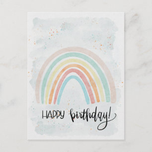 Watercolor Rainbow Modern Happy birthday Briefkaart