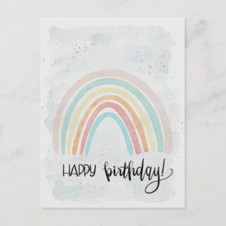 Watercolor Rainbow Modern Happy birthday Briefkaart