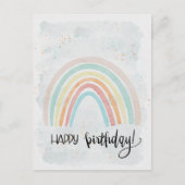 Watercolor Rainbow Modern Happy birthday Briefkaart (Voorkant)
