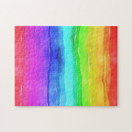 Watercolor Rainbow Stripes Legpuzzel (Horizontaal)