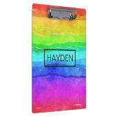 Watercolor Rainbow Stripes Personalised Klembord (Rechts)