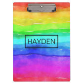 Watercolor Rainbow Stripes Personalised Klembord (Voorkant)