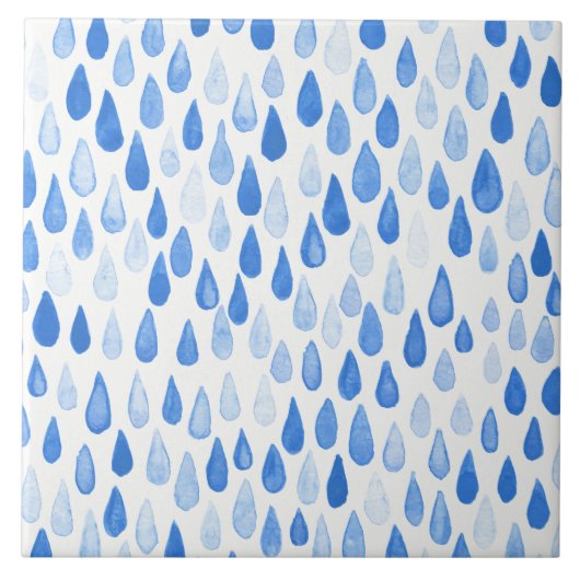 Watercolor Raindrops Tegeltje (Voorkant)