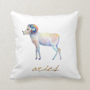Watercolor Ram Aries Kussen
