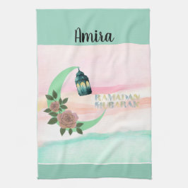 Watercolor Ramadan Crescent Moon – Customizable Theedoek