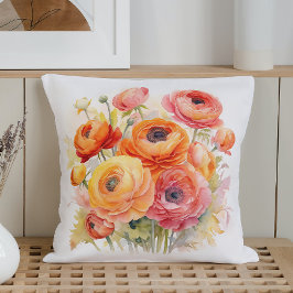 Watercolor Ranunculus Rhapsodie Kussen