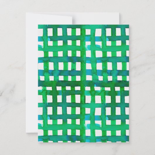 Watercolor raster - groen feestdagenkaart (Voorkant)