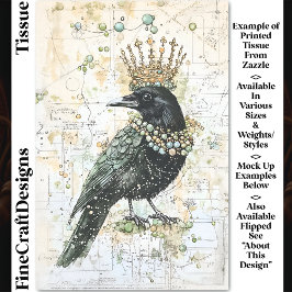 Watercolor Raven, Kroon & Hanger DK8L Decoupage Tissuepapier