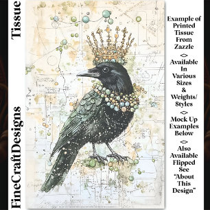 Watercolor Raven, Kroon & Hanger DK8L Decoupage Tissuepapier