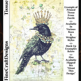 Watercolor Raven, Kroon & Hanger DK8LF Decoupage Tissuepapier