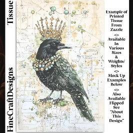Watercolor Raven, Kroon & Kralen DK8R Decoupage Tissuepapier