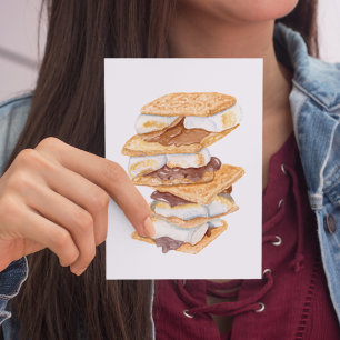 Watercolor Realistische S'mores Briefkaart