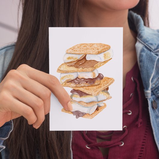 Watercolor Realistische S'mores Briefkaart