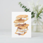 Watercolor Realistische S'mores Briefkaart (Staand voorkant)